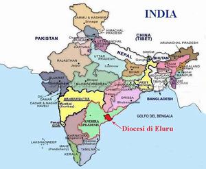 Cartina dell'India con evidenziata la regione dove operiamo