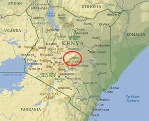Cartina del Kenya con evidenziata la regione dove operiamo